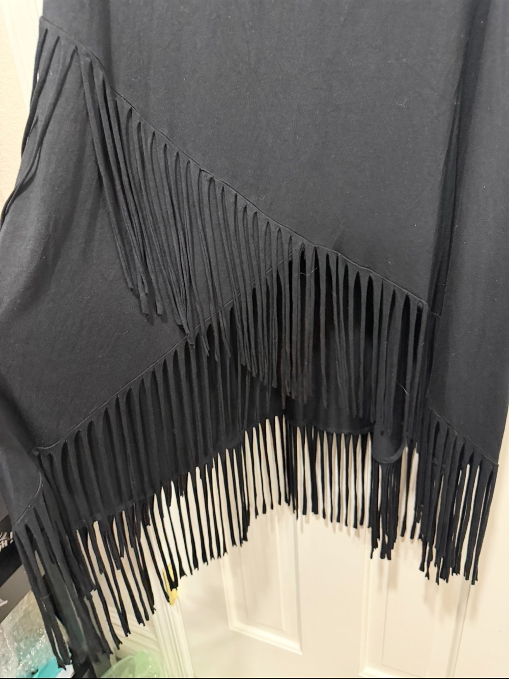 Spense Black Knit Fringe Hem Maxi Dress - Picture 6 of 12
